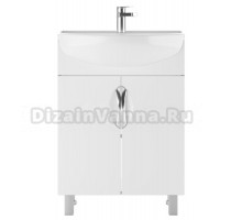 Тумба с раковиной Айсберг Стандарт 60 напольная, белая, раковина Амур