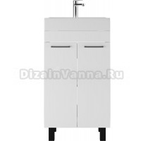Тумба с раковиной Айсберг Контраст 50 напольная, белая, раковина Енисей