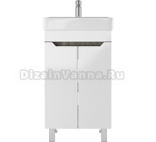 Тумба с раковиной Айсберг Мечта 50 напольная, бетон, белая, раковина Енисей