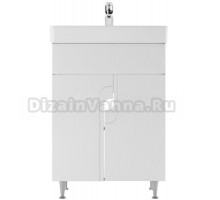 Тумба с раковиной Айсберг Лилия 60 напольная, белая, раковина Енисей