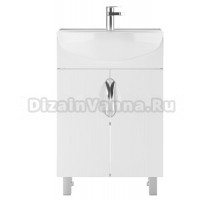 Тумба с раковиной Айсберг Стандарт 55 напольная, белая, раковина Исеть
