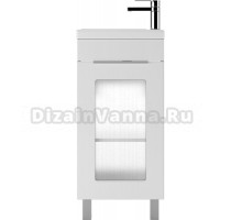 Тумба с раковиной Айсберг Кристалл 40 напольная, белая, раковина Миранда
