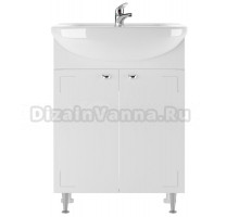 Тумба с раковиной Айсберг Классик 60 напольная, белая, раковина Уют