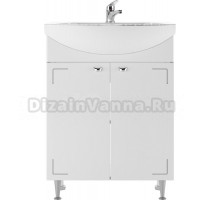 Тумба с раковиной Айсберг Классик 65 напольная, белая, раковина Элеганс