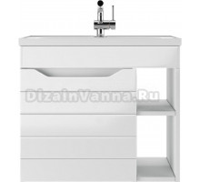 Тумба с раковиной Айсберг Агата 60 подвесная, белая, раковина Absolute