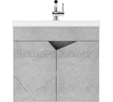 Тумба с раковиной Домино Vector 60 подвесная, бетон, раковина Classica Slim