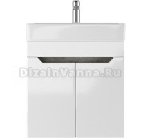 Тумба с раковиной Айсберг Мечта 50 подвесная, бетон, белая, раковина Енисей