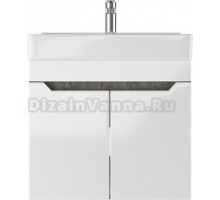 Тумба с раковиной Айсберг Мечта 60 подвесная, бетон, белая, раковина Енисей