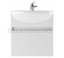 Тумба с раковиной Айсберг Классик 55 подвесная, белая, раковина Исеть