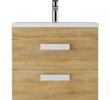 Тумба с раковиной Домино Polli 60 подвесная, дуб сонома, раковина Absolute