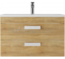 Тумба с раковиной Домино Polli 80 подвесная, дуб сонома, раковина Absolute