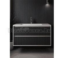 Тумба с раковиной Uperwood Next Premium 100 подвесная, 2 ящика, матовая белая, графит