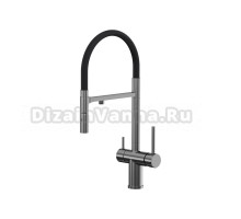 Смеситель для кухни Reflexion Lago RX9901BL с гибким изливом, оружейная сталь
