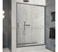 Душевая дверь в нишу Vegas Glass ZP Protec 120 06 01 профиль вороненая сталь, стекло прозрачное