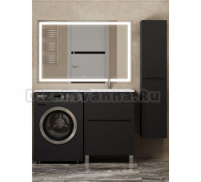 Мебель для ванной комнаты Uperwood Tanos 120 напольная, 2 ящика, под стиральную машину, матовая черная