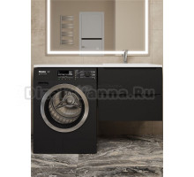 Тумба под раковину без столешницы Uperwood Tanos 60 подвесная, 2 ящика, под стиральную машину, матовая черная