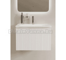 Тумба под раковину в ванную подвесная Sancos Code 590х453х400, c одним ящиком, цвет белый, CD60W