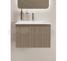 Тумба под раковину в ванную подвесная Sancos Code 590х453х400, c одним ящиком, цвет серо-бежевый, CD60GB