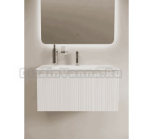 Тумба под раковину в ванную подвесная Sancos Code 785х453х400, c одним ящиком, цвет белый, CD80W