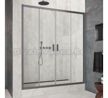 Душевая дверь в нишу Vegas Glass Z2P Protec 220 06 01 профиль вороненая сталь, стекло прозрачное