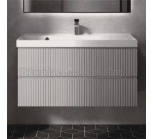 Тумба с раковиной AQUAme S1 100 подвесная, 2 ящика, серая