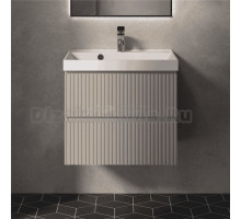 Тумба с раковиной AQUAme S1 60 подвесная, 2 ящика, бежевая