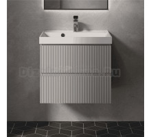 Тумба с раковиной AQUAme S1 60 подвесная, 2 ящика, серая