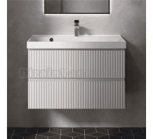 Тумба с раковиной AQUAme S1 80 подвесная, 2 ящика, белый глянец