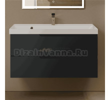 Тумба с раковиной AQUAme S3 100 подвесная, 2 ящика, антрацит