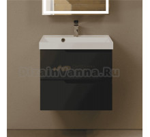 Тумба с раковиной AQUAme S3 60 подвесная, 2 ящика, антрацит