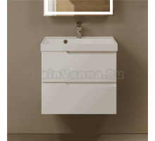 Тумба с раковиной AQUAme S3 60 подвесная, 2 ящика, белый глянец