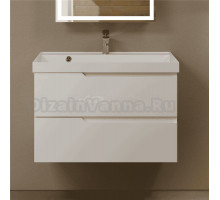 Тумба с раковиной AQUAme S3 80 подвесная, 2 ящика, белый глянец