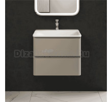 Тумба с раковиной AQUAme S4 60 подвесная, 2 ящика, бежевая