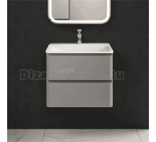 Тумба с раковиной AQUAme S4 60 подвесная, 2 ящика, серая