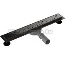 Душевой трап (лоток) Aquant LTD1261-2-MR 60 см, решетка матовая черная, с сифоном