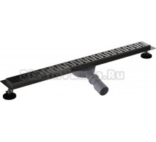 Душевой трап (лоток) Aquant LTD1281-1-MR 80 см, решетка матовая черная, с сифоном