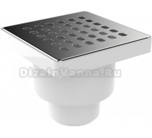 Душевой трап Aquant ST2110-50-MR 10x10, в пол, глянцевый хром, с сифоном