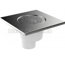 Душевой трап Aquant ST2115-34-MR 15x15, в пол, глянцевый хром, с сифоном