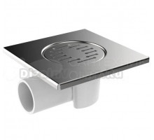 Душевой трап Aquant ST2215-21-MR 15x15, в пол, глянцевый хром, с сифоном