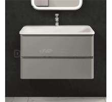 Тумба с раковиной AQUAme S4 80 подвесная, 2 ящика, серая