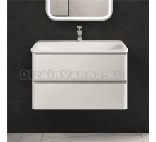 Тумба с раковиной AQUAme S4 80 подвесная, 2 ящика, белый глянец