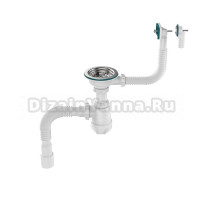 Сифон для мойки Aquant Professional B0178-20-MR 40 мм, бутылочный, хром