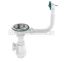 Сифон для мойки Aquant Professional B0145-29-MR 40 мм, бутылочный, хром