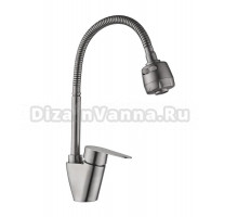 Смеситель для кухни Potato 310SN с гибким изливом, сатин