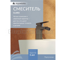 Смеситель для биде Aqueduto Claro CLA0545 оружейная сталь