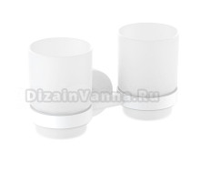 Стакан для ванной Timo Saona 13034/16 настенный, белый, стеклянный, двойной