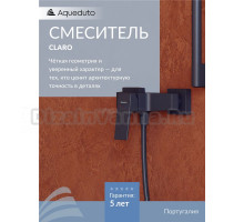 Смеситель для душа Aqueduto Claro CLA0745 оружейная сталь