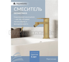 Смеситель для биде Aqueduto Geometrico GEO0550 шлифованное золото