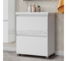 Тумба с раковиной Belux Киото Н 80 напольная, 2 ящика, белая