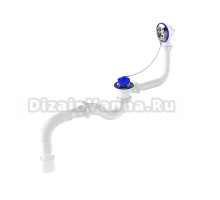 Слив-перелив для ванны Aquant Standart V150-30-MR 40 мм, хром, с сифоном